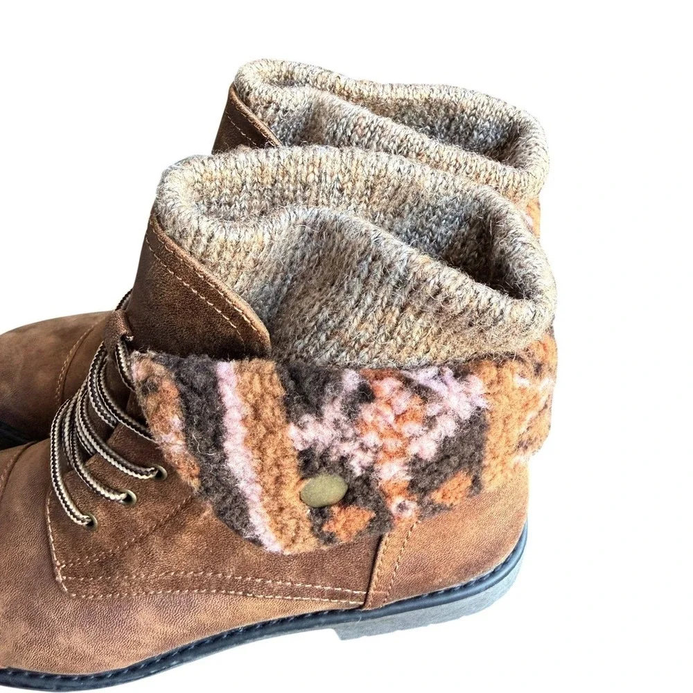 CLIFFS BY WHITE MOUNTAIN Womens Duena Hiking Boot Brown Cozy Cuff‎ Size 10 NEW